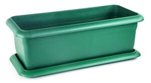 Zahradní truhlík s podmiskou XL šířka 72 cm, zelený