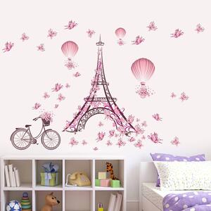 Živá Zeď Samolepka Eiffelova věž s motýlky