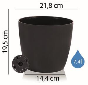 Dekorativní květináč průměr 21,8 cm, černý
