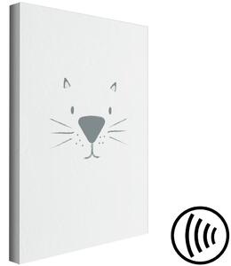 Obraz Kočičí pysk (1-dílný) svislý - obličej kočky na pastelovém pozadí