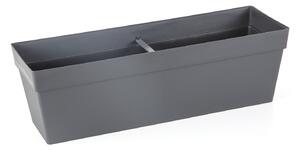 Balkónový samozavlažovací truhlík, šířka 51,5 cm, černý