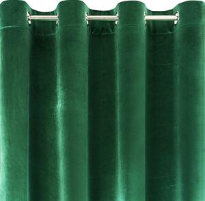 Zelený sametový závěs SAMANTA 140x250 cm