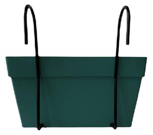 Balkónový samozavlažovací truhlík, šířka 30 cm, zelený