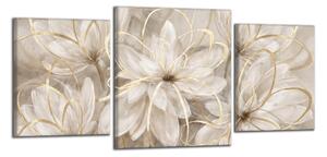 Obraz na plátně Květy a zlaté stuhy