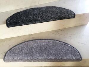 Nášlapy na schody Apollo Soft půlkruh | šedé Velikost nášlapu: 24 x 65 cm, Tvar: Půlkruh