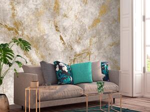 Fototapeta Abstrakce v barvě béž - béžové mramorové pozadí se zlatými vzory