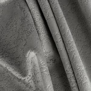 Šedý sametový závěs RIVA s mramorovým vzorem 140x270 cm