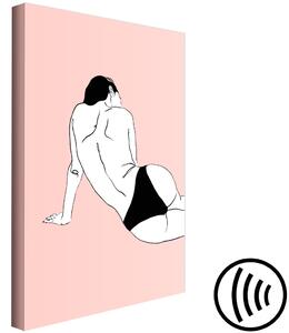 Obraz Ženské tělo (1-dílný) svislý - obrácená postava na růžovém pozadí