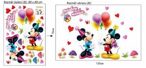 Živá Zeď Samolepka Mickey Mouse a Minnie Velikost: 75 x 120 cm