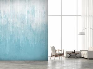 Fototapeta Malovaný gradient - minimalistický bílý déšť na tyrkysovém pozadí