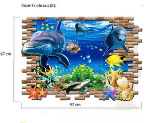 Živá Zeď Samolepka Roztomilí delfíni Velikost: 88 x 58 cm
