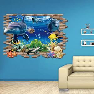 Živá Zeď Samolepka Roztomilí delfíni Velikost: 88 x 58 cm