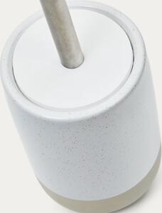 Bílá keramická štětka na WC Kave Home Selis