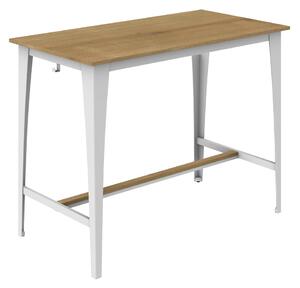 Barový stůl bílý A30 XL, dekor dřeva dub Hamilton, 130 x 68 cm