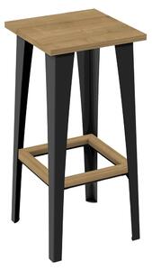 Barová židle A31 černá, dřevo dekor dub Hamilton MASIVNÍ PODNOŽ: Masiv dub, odstín Hamilton