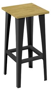 Barová židle černá A31, masiv dub přírodní VYBERTE BARVU MASIVNÍ PODNOŽE:: Masiv dub, odstín černý