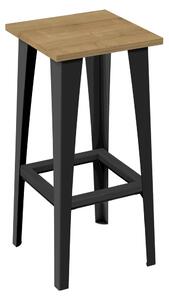 Barová židle A31 černá, dřevo dekor dub Hamilton VYBERTE BARVU MASIVNÍ PODNOŽE:: Masiv dub, odstín černý