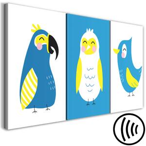 Obraz Ptáčí trio (3-dílný) - barevná kompozice ptáků pro děti