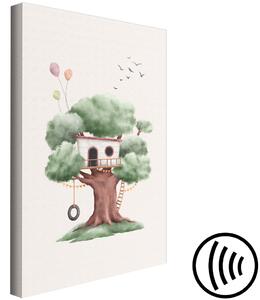 Obraz Domeček na stromě (1-dílný) svislý - barevná kompozice pro děti