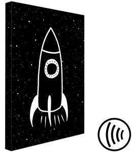 Obraz Raketa letící do vesmíru (1-dílný) svislý - kompozice pro děti