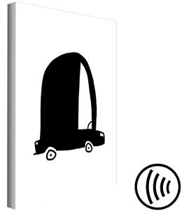 Obraz Dětské auto (1-dílný) svislý - černobílý obrázek pro děti
