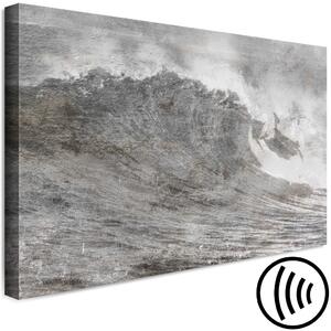 Obraz Příliv oceánu (1-dílný) široký - Černobílá krajina s vlnami