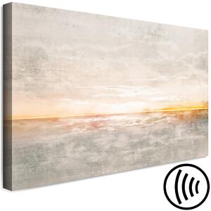 Obraz Západ slunce - minimalistický mořský krajinný obraz na prošlapaném pozadí