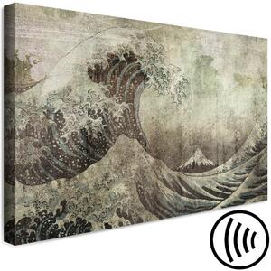 Obraz Prvky fresky (1-dílný) široký - Rozvlněné vlny a bouřlivé moře