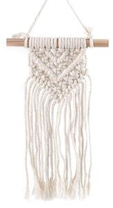 Drhaná dekorace macrame k zavěšení - 1 režná světlá