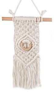 Drhaná dekorace macrame k zavěšení - 2 režná světlá