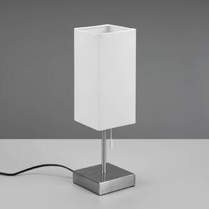Stolní lampa Ole s USB přípojkou, bílá/nikl