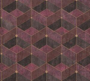 A.S. Création | Vliesová tapeta na zeď Titanium 3 38202-5 | 0,53 x 10,05 m | metalická, vínová