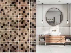 Fototapeta Dekorativní mozaika - hnědé dlaždice koupelny v abstraktních vzorech