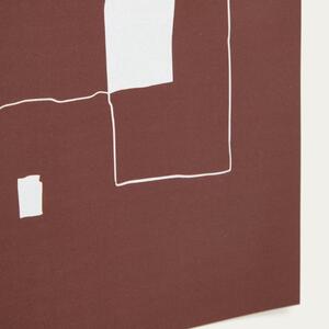 Červený abstraktní plakát Kave Home Evilda 28 x 21 cm