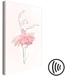 Obraz Baletka - lineární obrázek tanečnice v růžových květových lístcích