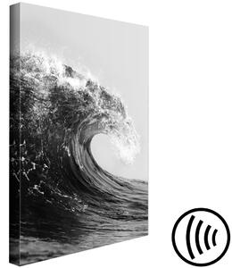 Obraz Moře v černé a bílé (1-dílný) - unikátní mořský pohled s vlnou