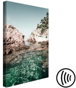 Obraz Domečky na Baleárech (1-dílný) - mořský pohled se skalami v pozadí