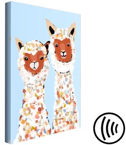 Obraz Dvě lamy - veselá malovaná zvířata s barevnými skvrnami
