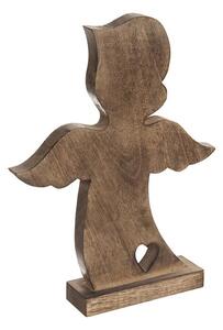 Dřevěný anděl MANGO SRDÍČKO, 38,5 cm