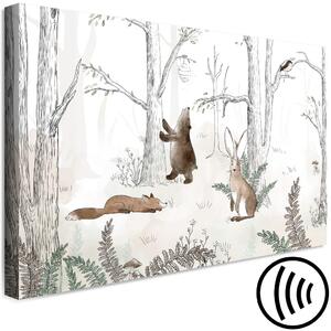 Obraz Kreslený les - akvarelová lesní zvířata s kapradinami