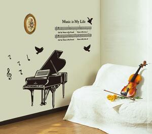 Živá Zeď Samolepka Klavír