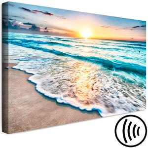 Obraz Mořská krajina - slunečné tyrkysové vlny za západu slunce