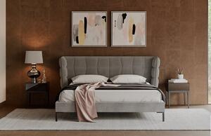 Šedá látková dvoulůžková postel Miotto Monza 180 x 200 cm