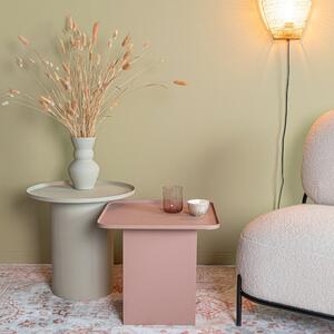White Label Růžový matný kovový odkládací stolek WLL SVERRE 44 x 44 cm