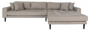 House Nordic Rohová pohovka LIDO 290 cm, polyester šedý, pravý roh 1301481