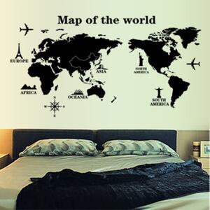Živá Zeď Samolepka Mapa celého světa