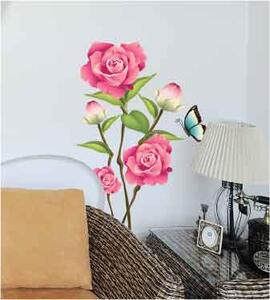 Živá Zeď Samolepka Růžové růže
