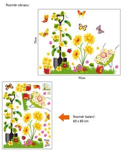 Živá Zeď Samolepka Rýč s květy