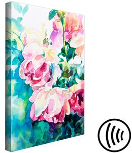 Obraz Růžové růže - kytice květin a rostlin malovaná akvarelem