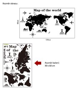 Živá Zeď Samolepka Mapa celého světa